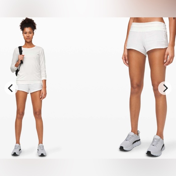Lululemon Speed Up Short 2.5" *Linerless Color White Size 8 - Picture 7 of 9